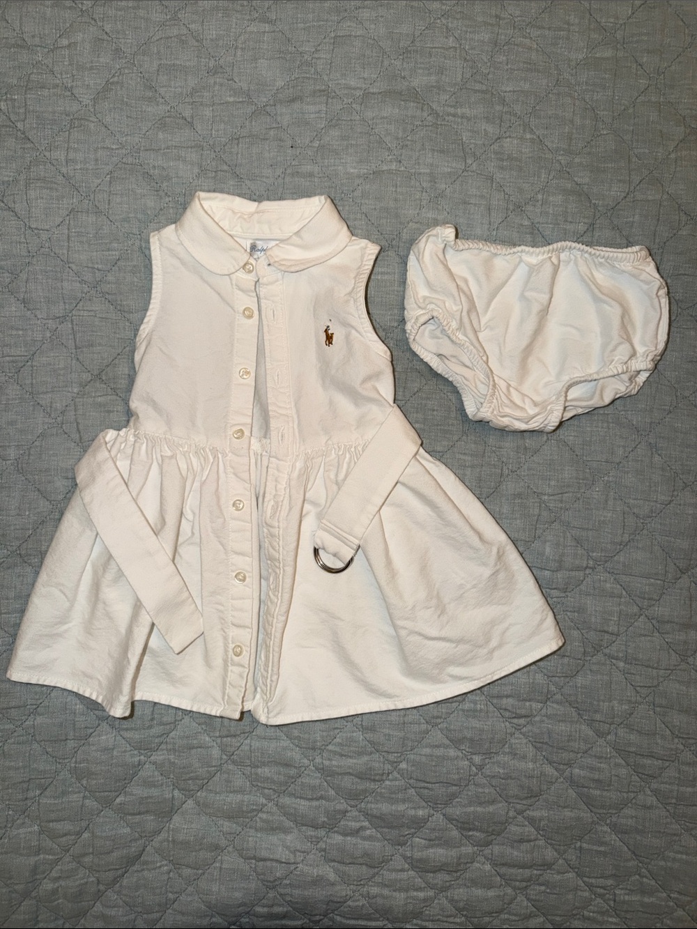 Ralph Lauren Ivory Sleeveless Polo Dress with Bloomers